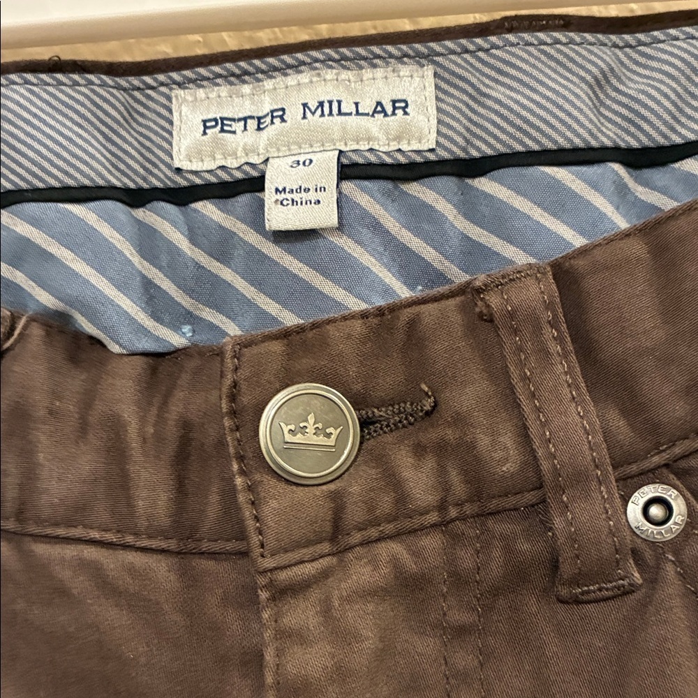 Peter Millar Men's Dark Brown Straight Jeans - Picture 3 of 7